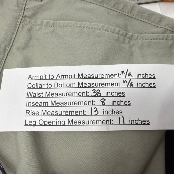 Sperry Flex Cotton Lived in Chino Shorts Sage Green Men's Size 38 NEW - Picture 7 of 7